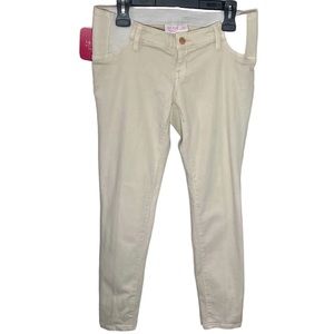 Isabel Maternity off white skinny paneled maternity jeans size 4